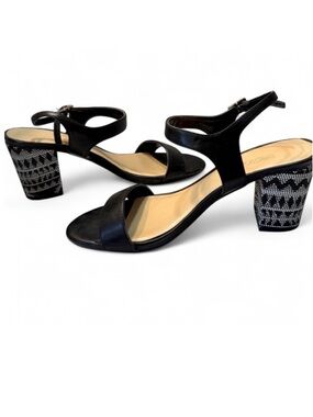 Expression Black Block Heel Sandals Size 8